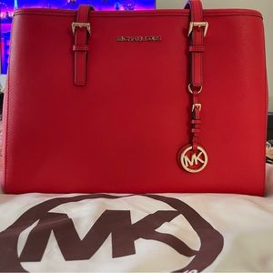 MK persimmon red shoulder bag